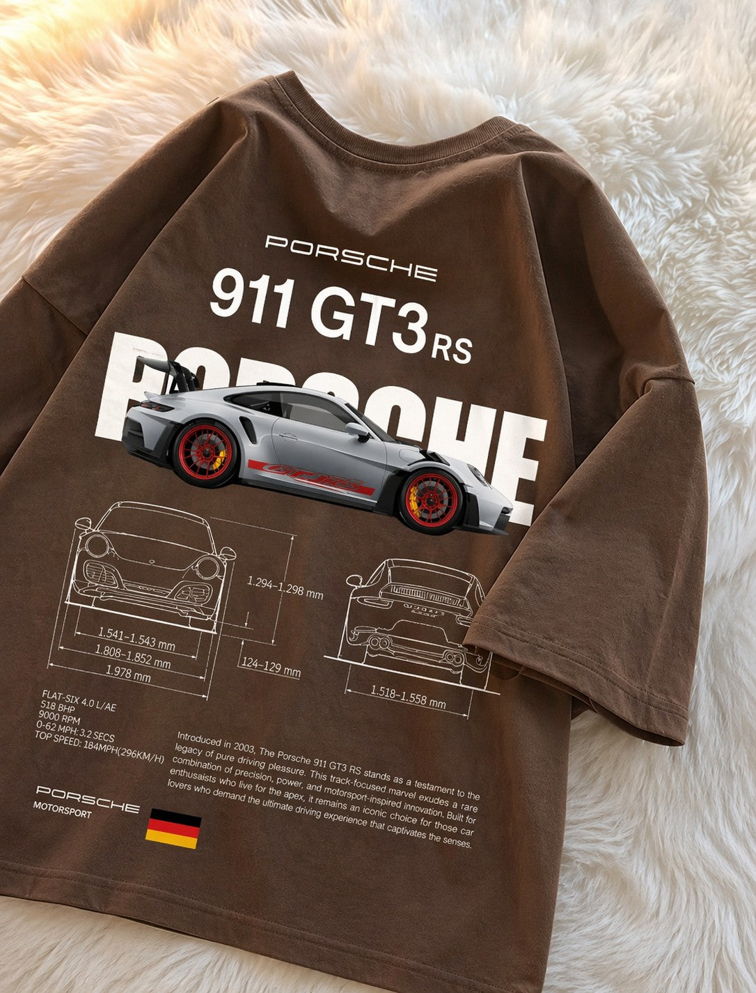 Heavy GSM Drop Shoulder Tee Porsche 911 Drive the vibe