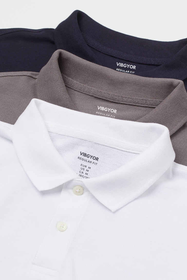 "Pack of 3 Premium Quality Polo T-Shirts for Men"