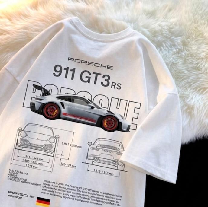 Heavy GSM Drop Shoulder Tee Porsche 911 Drive the vibe