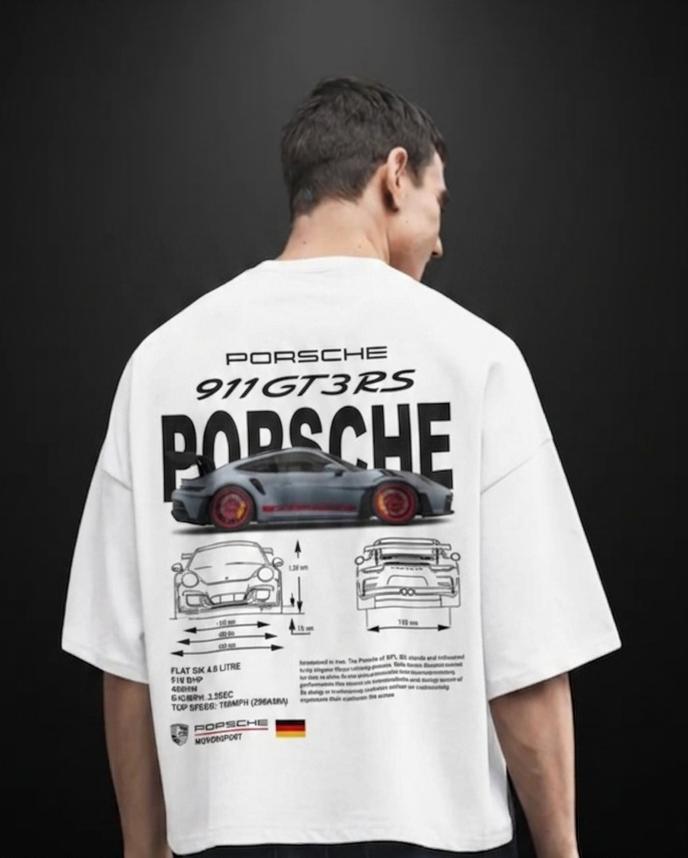 Heavy GSM Drop Shoulder Tee Porsche 911 Drive the vibe