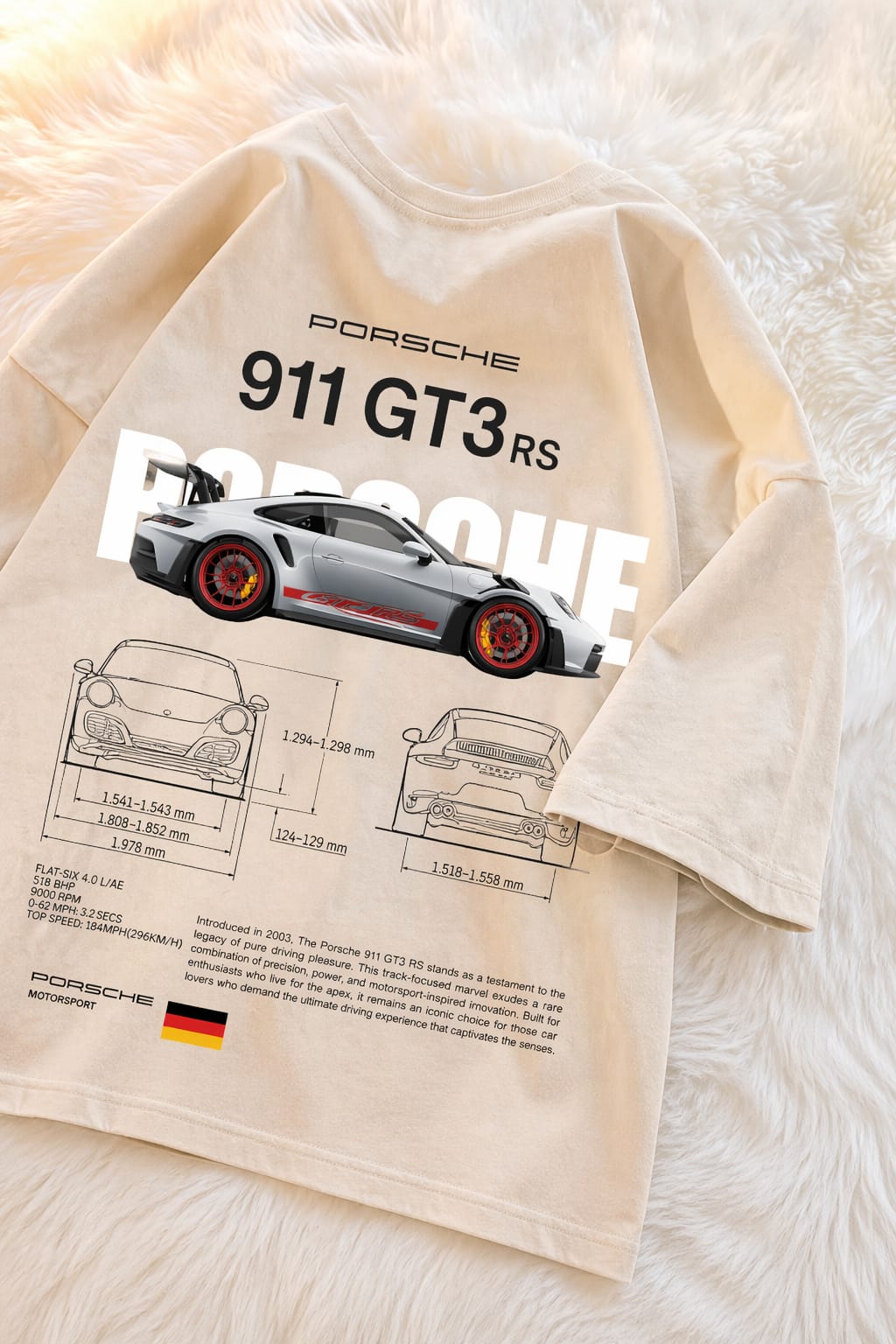 Heavy GSM Drop Shoulder Tee Porsche 911 Drive the vibe
