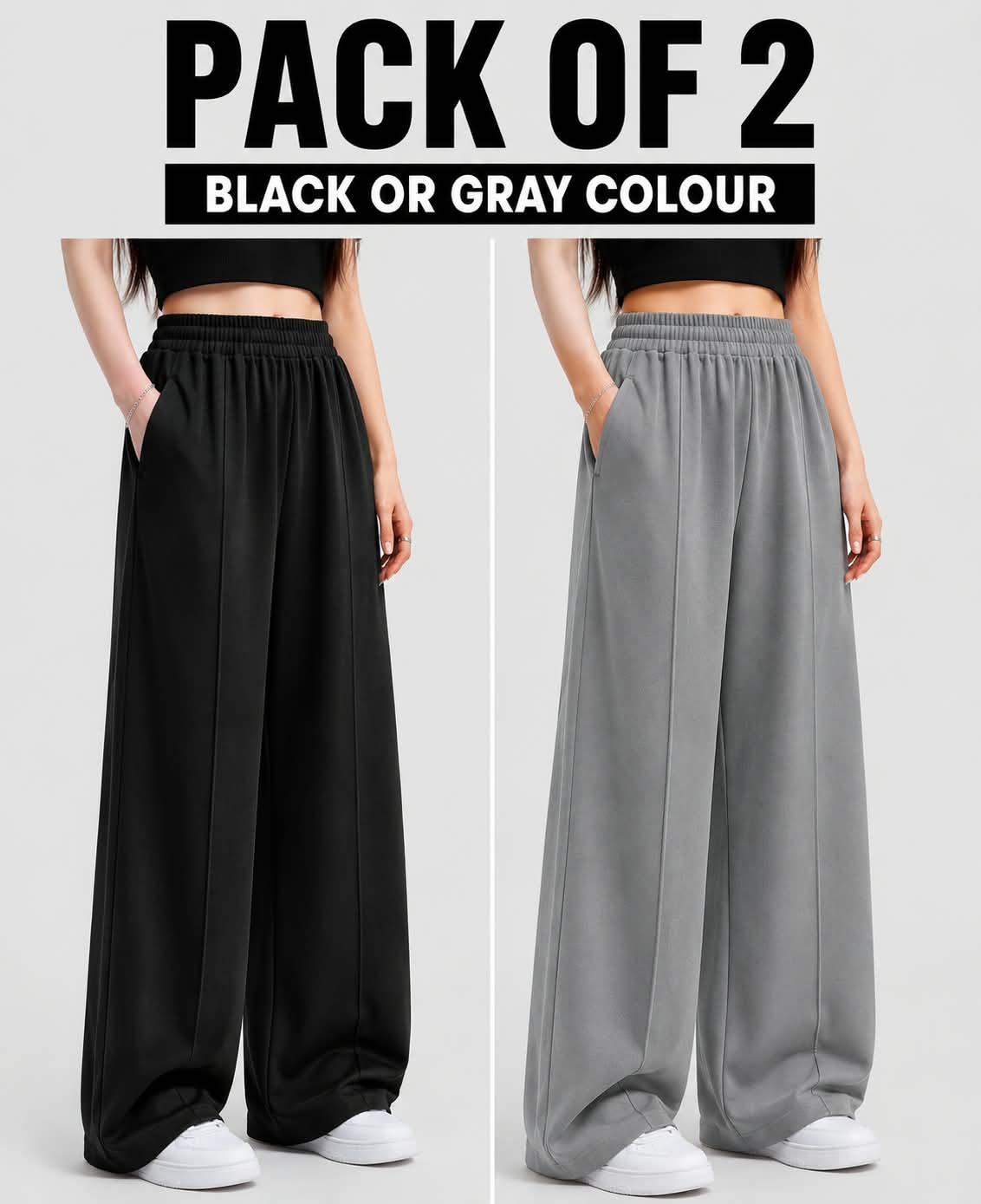 Pack of 2 Baggy Trousers – Premium Comfort & Trendy Style