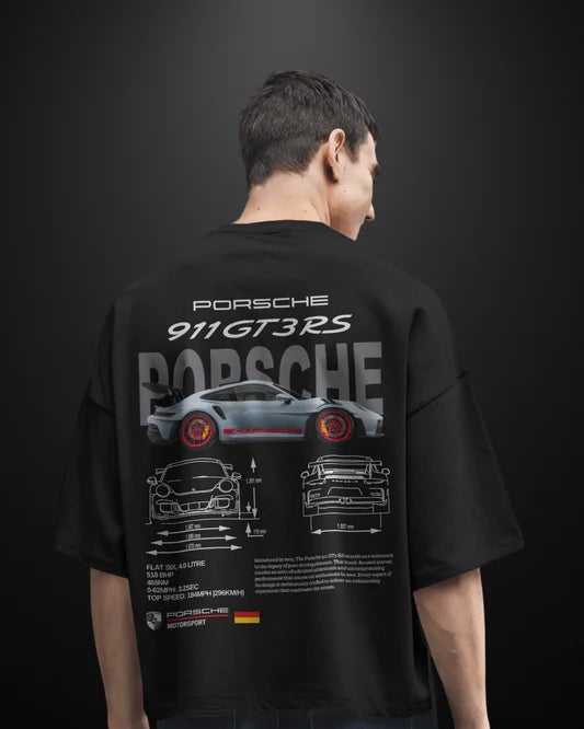 Heavy GSM Drop Shoulder Tee Porsche 911 Drive the vibe