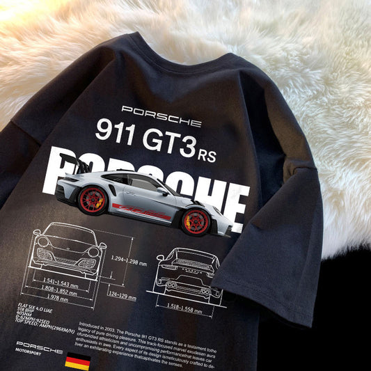 Heavy GSM Drop Shoulder Tee Porsche 911 Drive the vibe